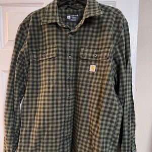 CARHARTT  green checkered button up long sleeve